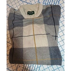 David Taylor Collection Brown-Cotton‎ Sweater Checked Black/Burgundy…Size Small